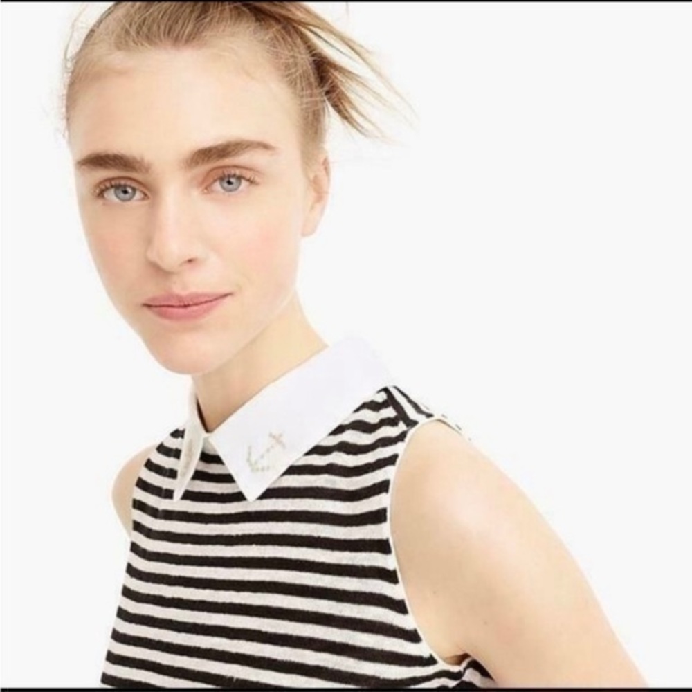 The Reeds pearl anchor collar stripes sleeveless top